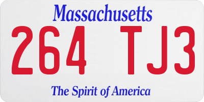 MA license plate 264TJ3