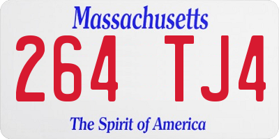 MA license plate 264TJ4