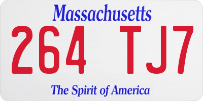 MA license plate 264TJ7