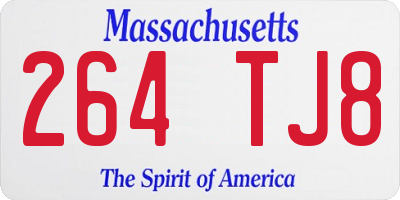 MA license plate 264TJ8
