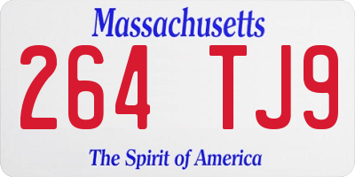 MA license plate 264TJ9