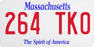 MA license plate 264TK0
