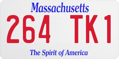 MA license plate 264TK1