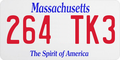 MA license plate 264TK3