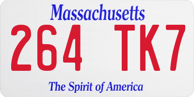 MA license plate 264TK7