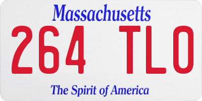 MA license plate 264TL0