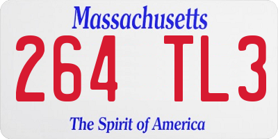 MA license plate 264TL3