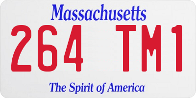 MA license plate 264TM1