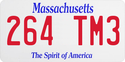 MA license plate 264TM3