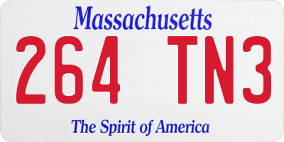 MA license plate 264TN3