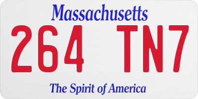 MA license plate 264TN7