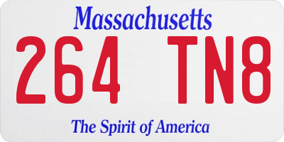 MA license plate 264TN8