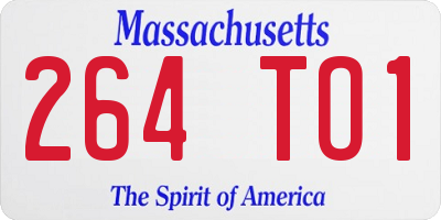 MA license plate 264TO1