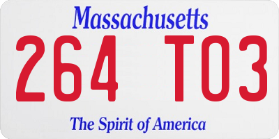 MA license plate 264TO3