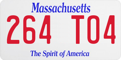 MA license plate 264TO4