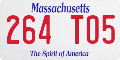 MA license plate 264TO5