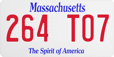 MA license plate 264TO7