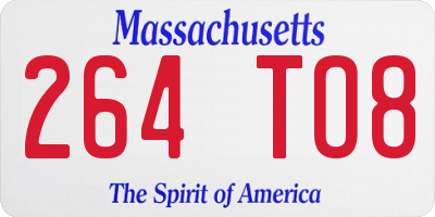 MA license plate 264TO8