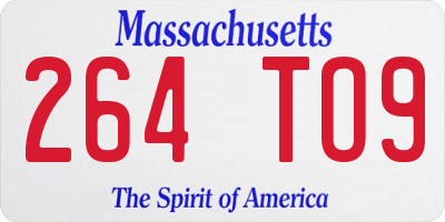 MA license plate 264TO9