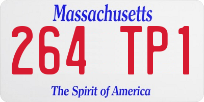 MA license plate 264TP1