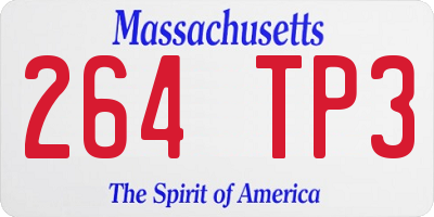 MA license plate 264TP3