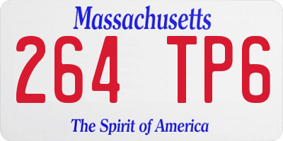 MA license plate 264TP6