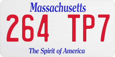 MA license plate 264TP7