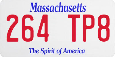 MA license plate 264TP8