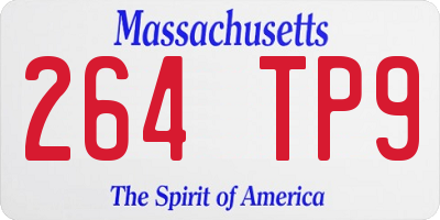 MA license plate 264TP9