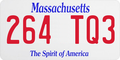 MA license plate 264TQ3
