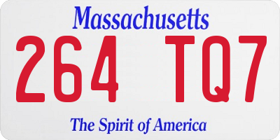 MA license plate 264TQ7