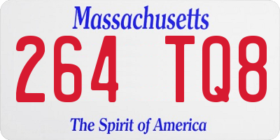 MA license plate 264TQ8