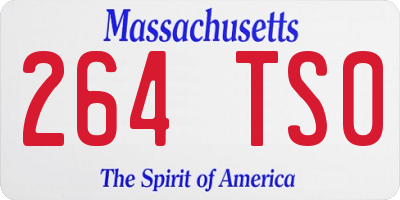 MA license plate 264TS0