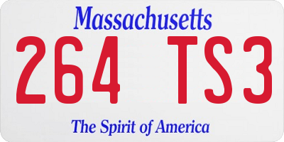 MA license plate 264TS3