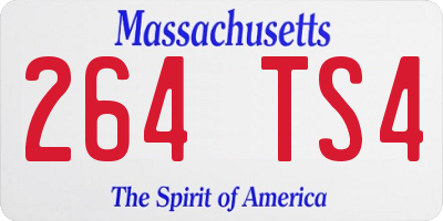 MA license plate 264TS4
