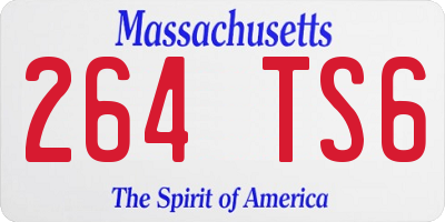 MA license plate 264TS6