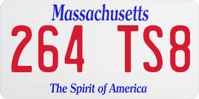 MA license plate 264TS8