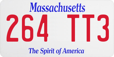 MA license plate 264TT3