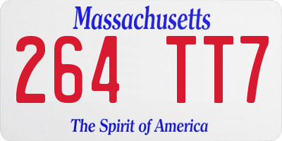 MA license plate 264TT7