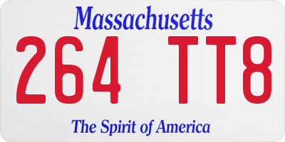 MA license plate 264TT8