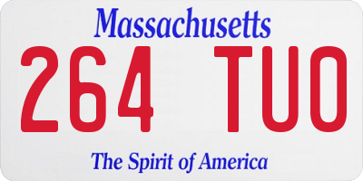 MA license plate 264TU0