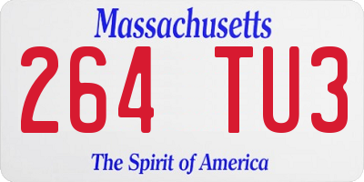 MA license plate 264TU3