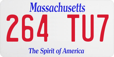 MA license plate 264TU7