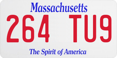 MA license plate 264TU9