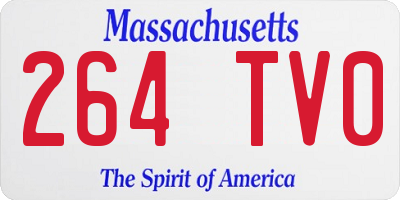 MA license plate 264TV0