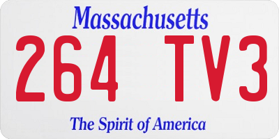 MA license plate 264TV3
