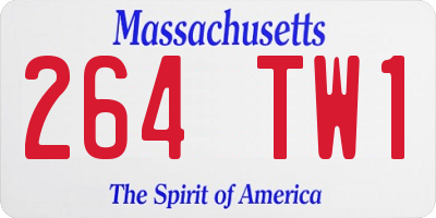 MA license plate 264TW1