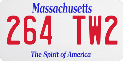 MA license plate 264TW2