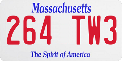 MA license plate 264TW3