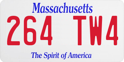 MA license plate 264TW4